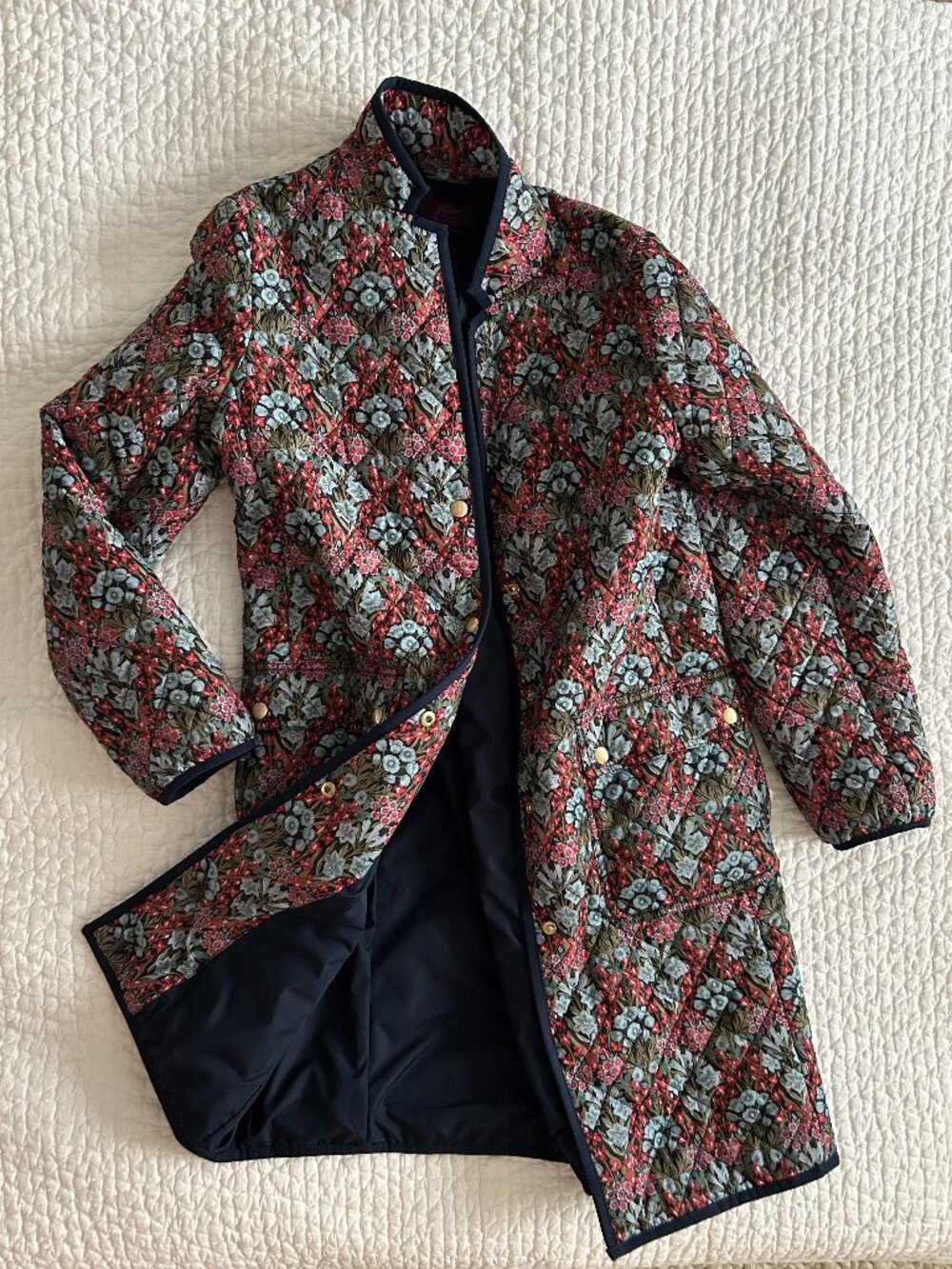 J. Crew Liberty Print Quilted Floral Jacket Size S EUC